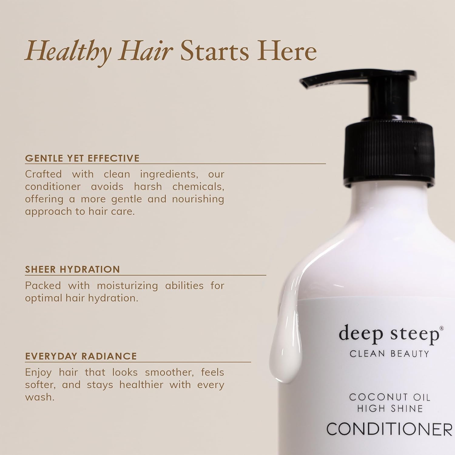 Clean beauty conditioner with rice protein and glycerin for silky hair