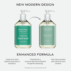 Vegan Deep Steep hand soap with tea tree oil and mint for refreshing daily cleansing