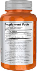 NOW Sports Arginine and Ornithine back label showing suggested usage directions