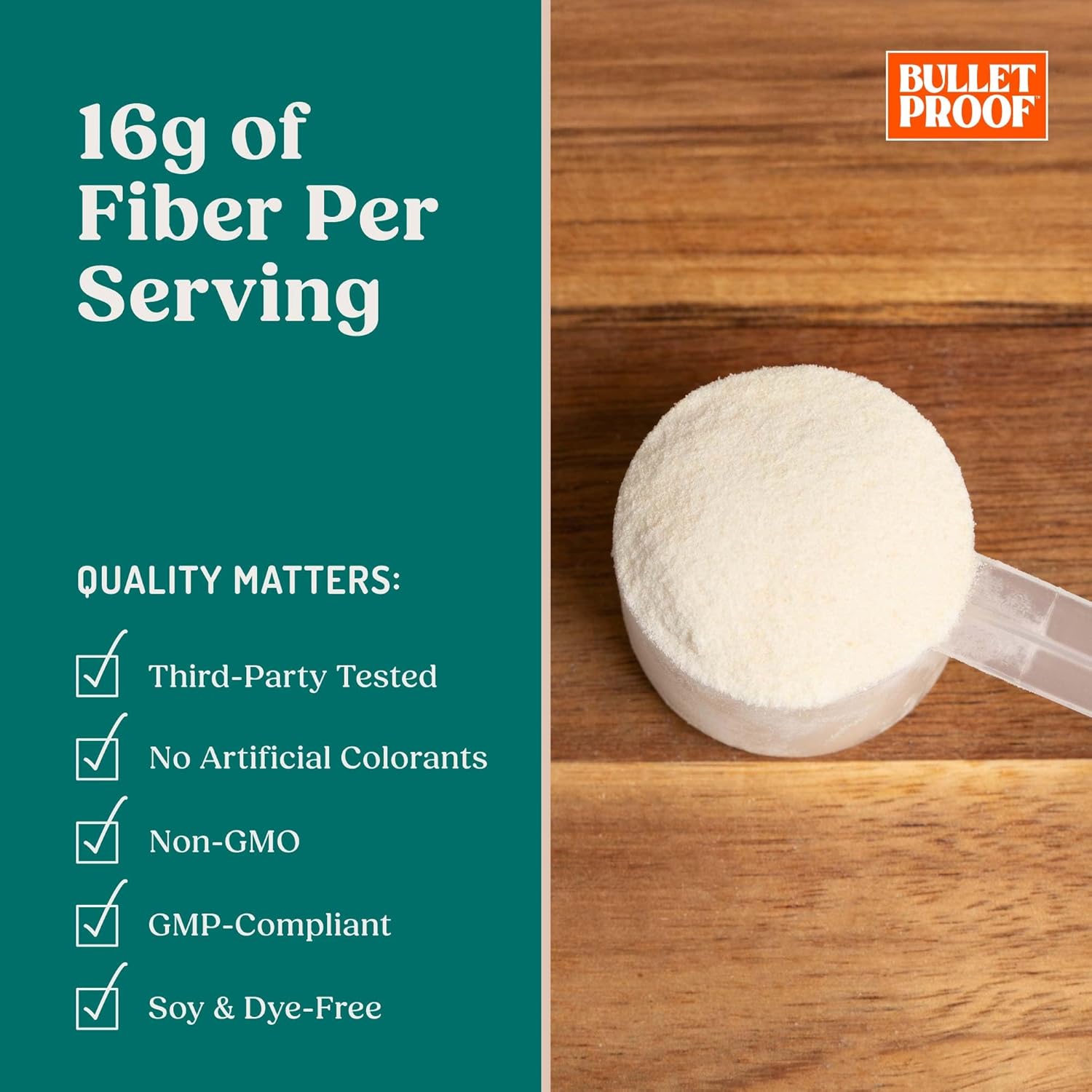 Non-GMO Bulletproof prebiotic fiber powder for daily gut microbiome support