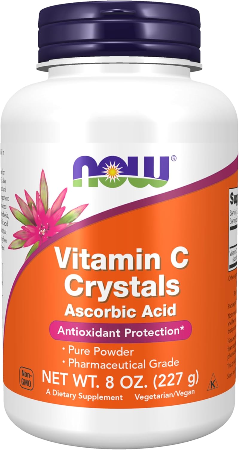 NOW Foods Vitamin C Crystals 8 oz powder for antioxidant protection and collagen support