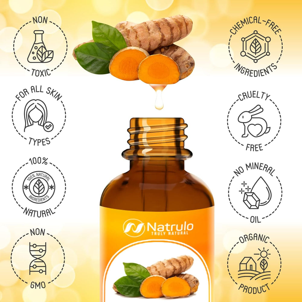 Natural turmeric oil for refined pores brightened skin and daily facial care