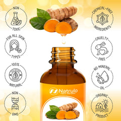 Natural turmeric oil for refined pores brightened skin and daily facial care