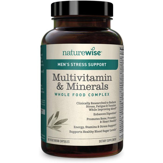 NatureWise Men's Multivitamin Minerals Stress Support 60 Veggie Caps