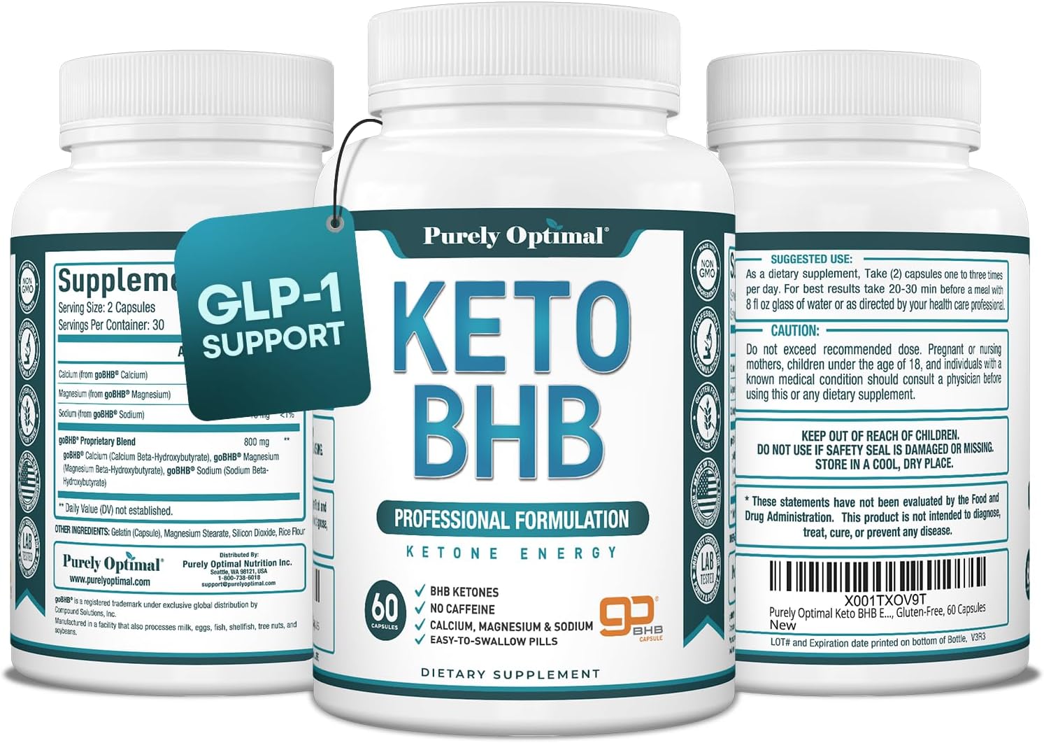 Purely Optimal Keto BHB capsules with calcium magnesium and sodium ketones
