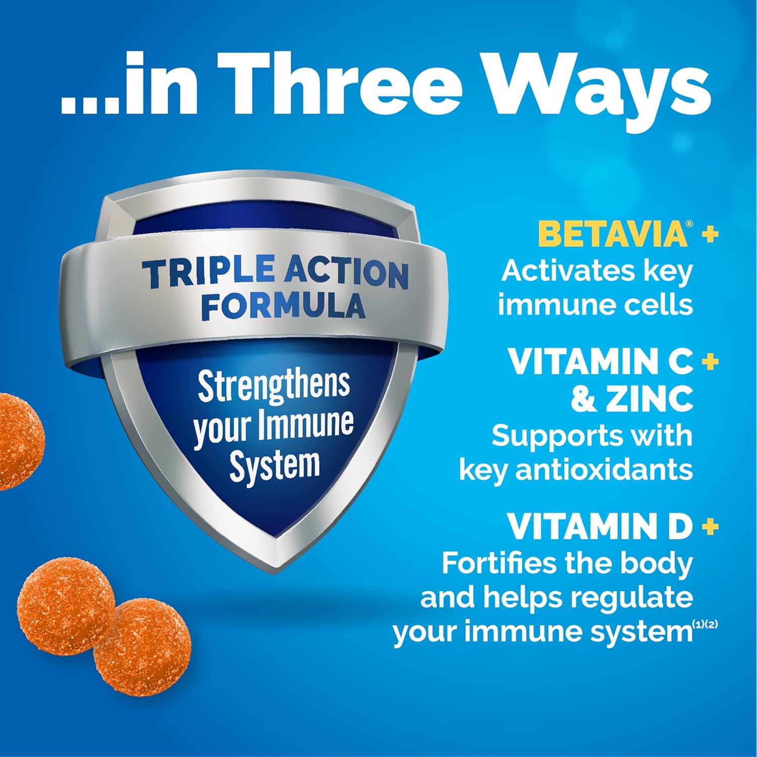 Emergen-C vitamin C gummies with BetaVia B vitamins and antioxidants formula