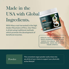 Organic maca root powder by Gaia Herbs for daily vitality and wellness support
