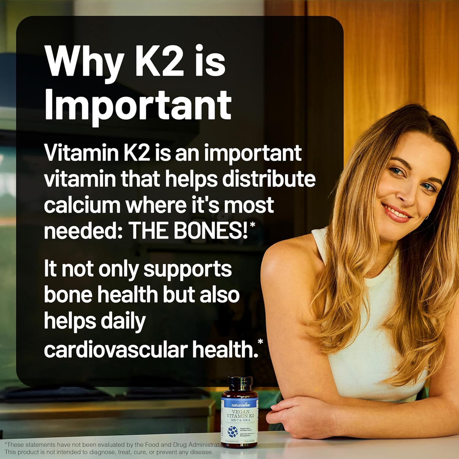 NatureWise Vegan Vitamin K2 supplement for bone and heart health support