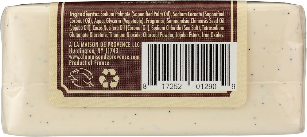 Triple milled coconut charcoal soap bar with plant-based moisturizing formula