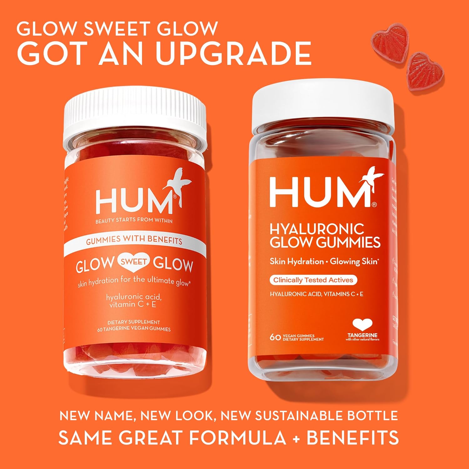HUM Hyaluronic Glow Supplement – Vegan Gummies with Vitamin C & Vitamin E