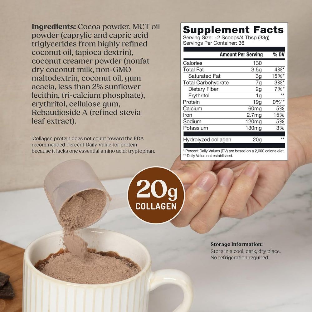 Bulletproof Chocolate Collagen Protein Powder with MCT Oil value size, 42.3 oz