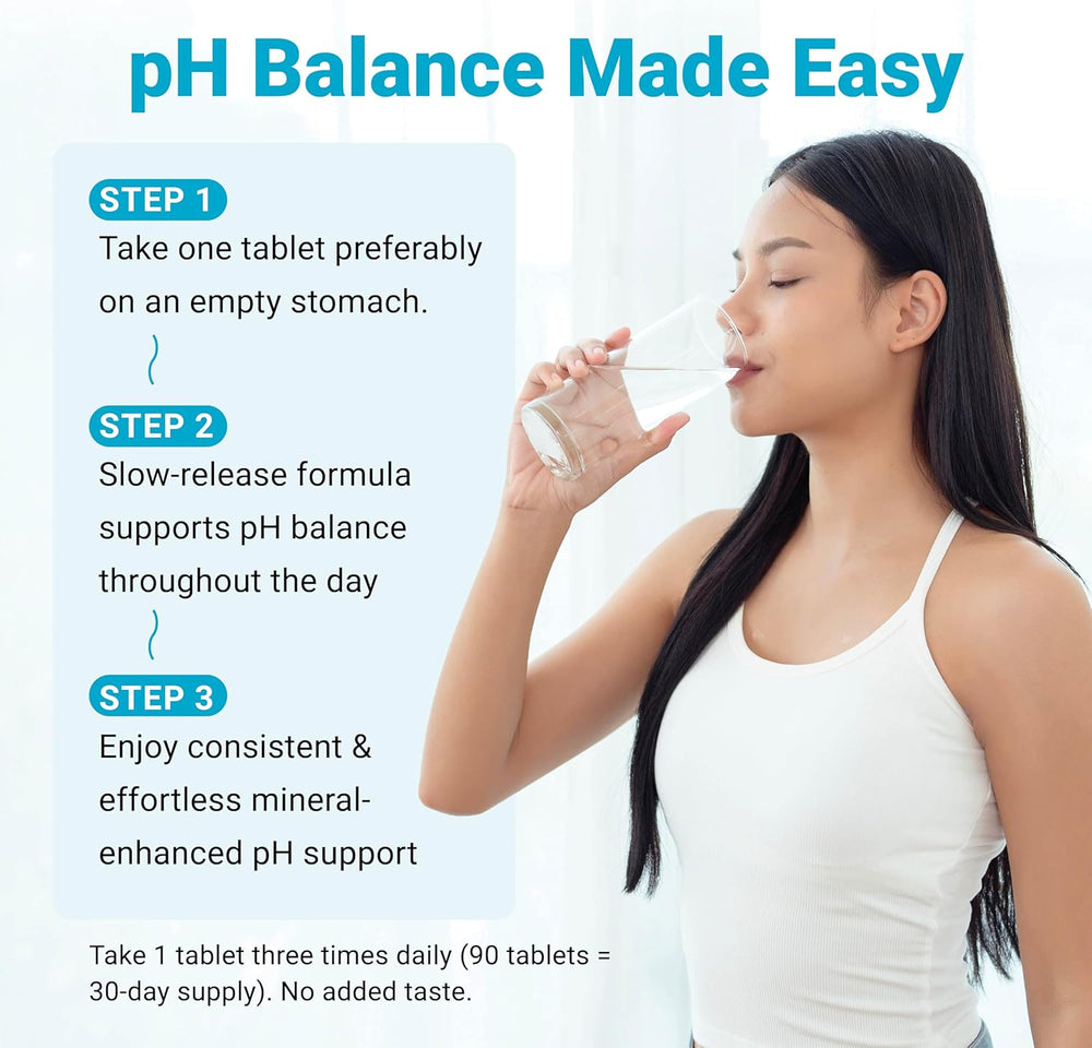 Enteric-coated pH balance supplement for daily alkaline mineral wellness support