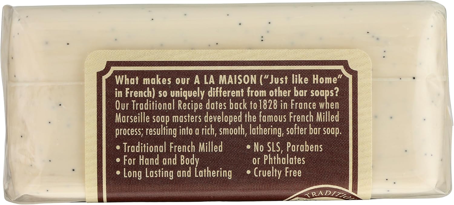 A La Maison Coconut Charcoal Bar Soap 8.8 oz vegan hand and body cleansing bar
