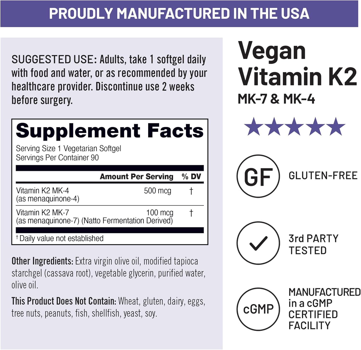 NatureWise Vegan Vitamin K2 with 500 mcg MK-4 and 100 mcg MK-7