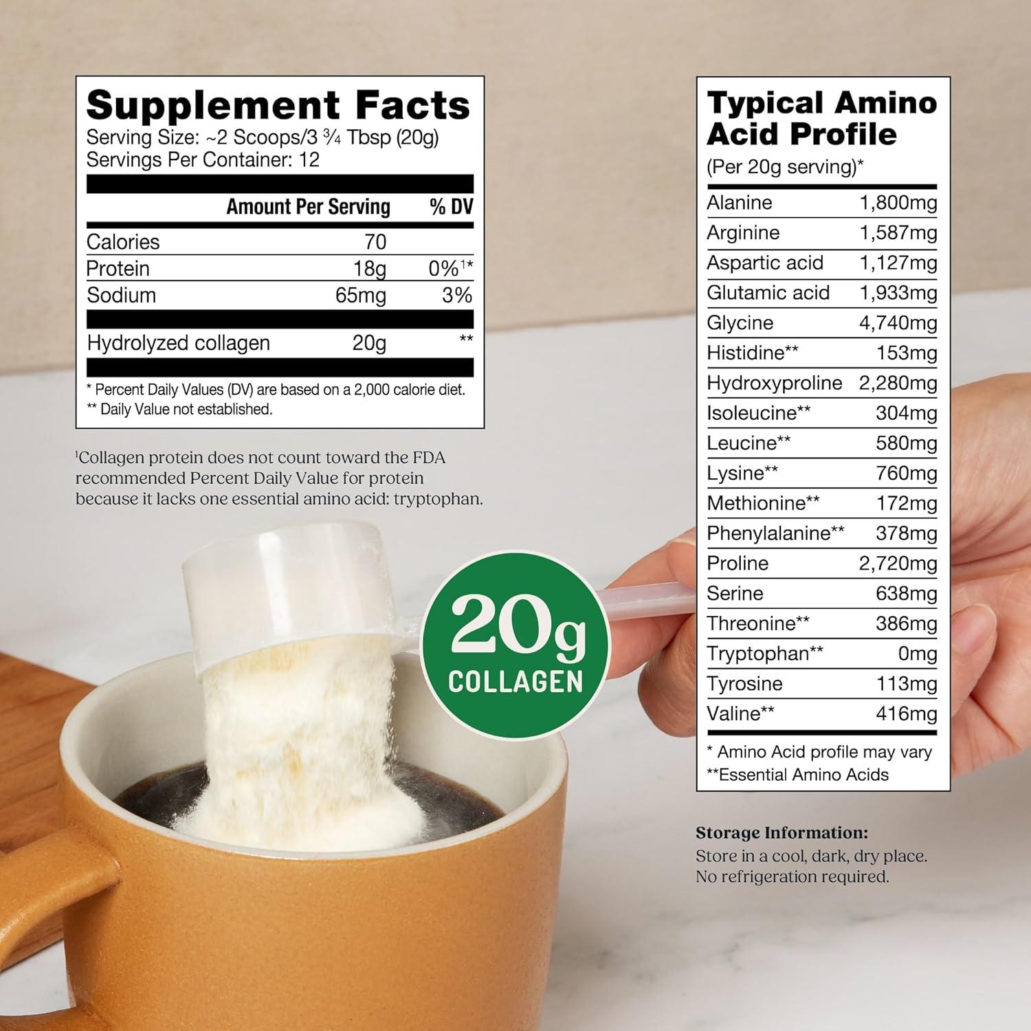 Bulletproof Unflavored Collagen Peptides Powder with 20g grass-fed collagen protein, 8.5 oz