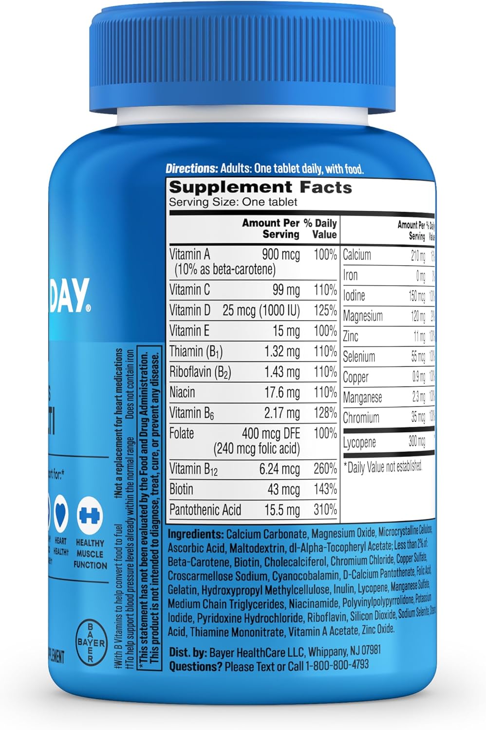 One A Day Men’s Daily Multivitamin tablets with Vitamin D and Zinc, 200 count