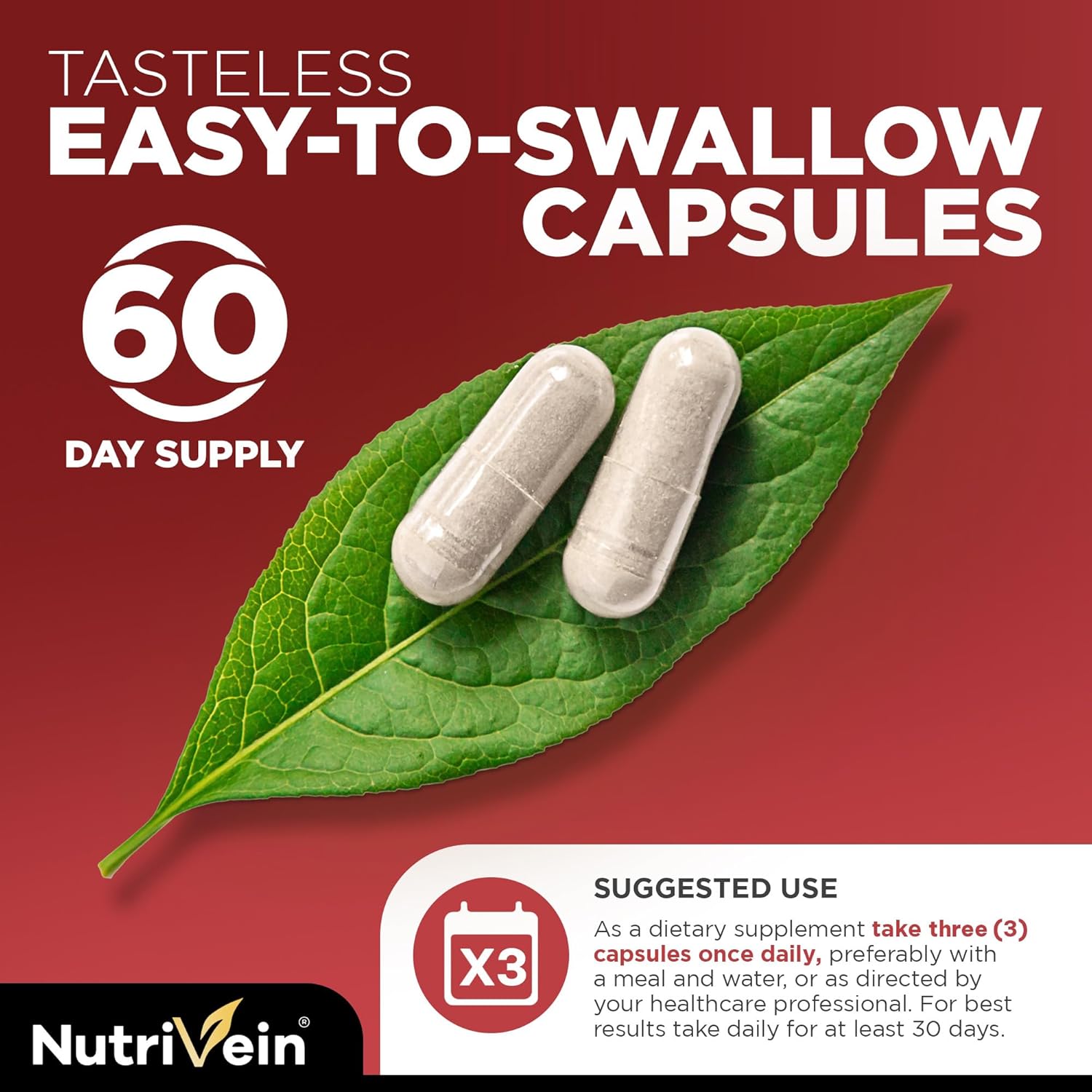NutriVein ginseng extract supplement with Non GMO vegan and gluten free formula