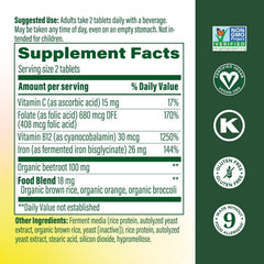 MegaFood Iron Blood Builder Minis benefits for absorption energy and red blood cells