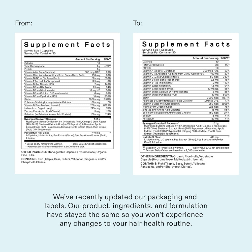 Nutrafol Postpartum capsules for thicker and stronger-looking hair after pregnancy
