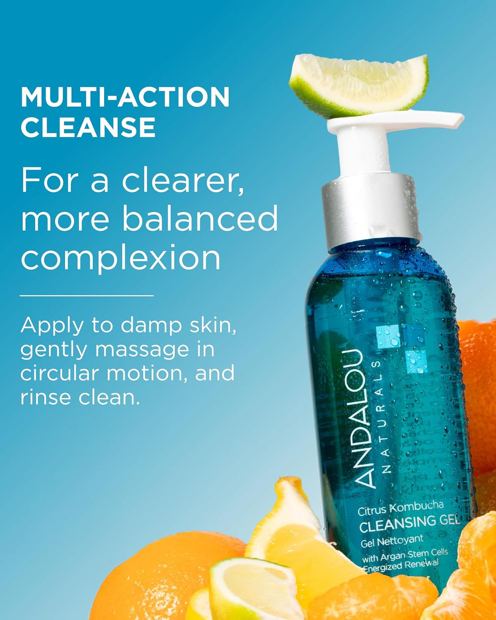 Clear Skin Citrus Kombucha face wash with probiotics for daily gentle cleansing