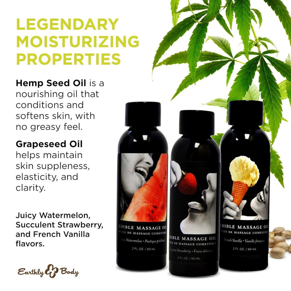 Earthly Body massage oils with grapeseed sweet almond and apricot oils