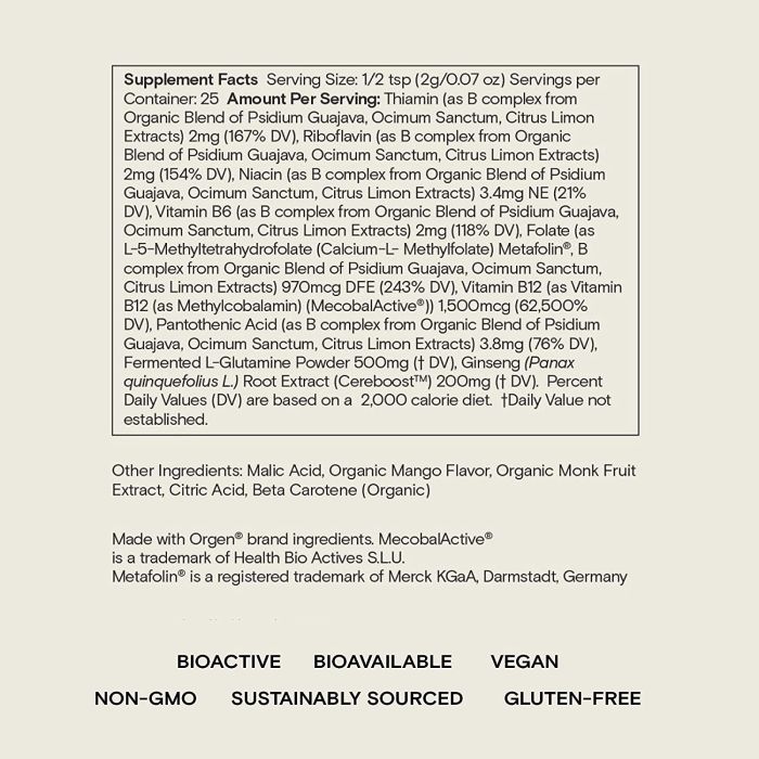 Moon Juice Ting B Complex Ginseng Metabolism Powder Supplement 1.7 Oz