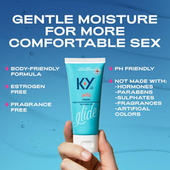 K-Y Jelly water-based personal lubricant in a 2 oz tube for intimate comfort.