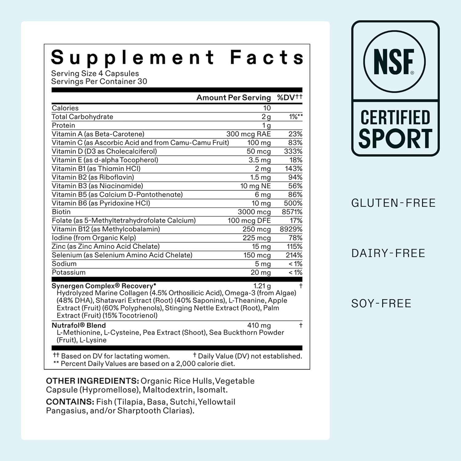 Nutrafol Postpartum NSF Certified Sport hair support supplement bottle