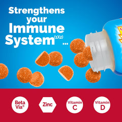Triple Action immune support gummies with 1000mg vitamin C and vitamin D