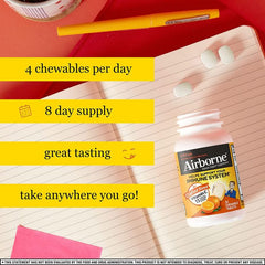 Airborne 1000mg Vitamin C 32 Chewable Tablets Citrus Immune Support