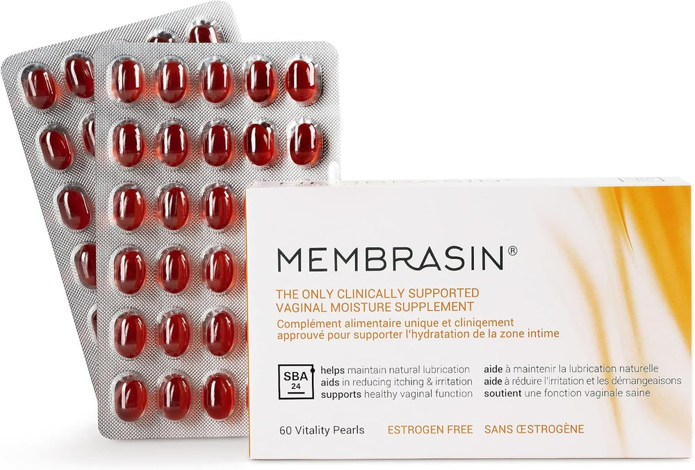Membrasin estrogen free gluten free plant based vaginal moisture supplement