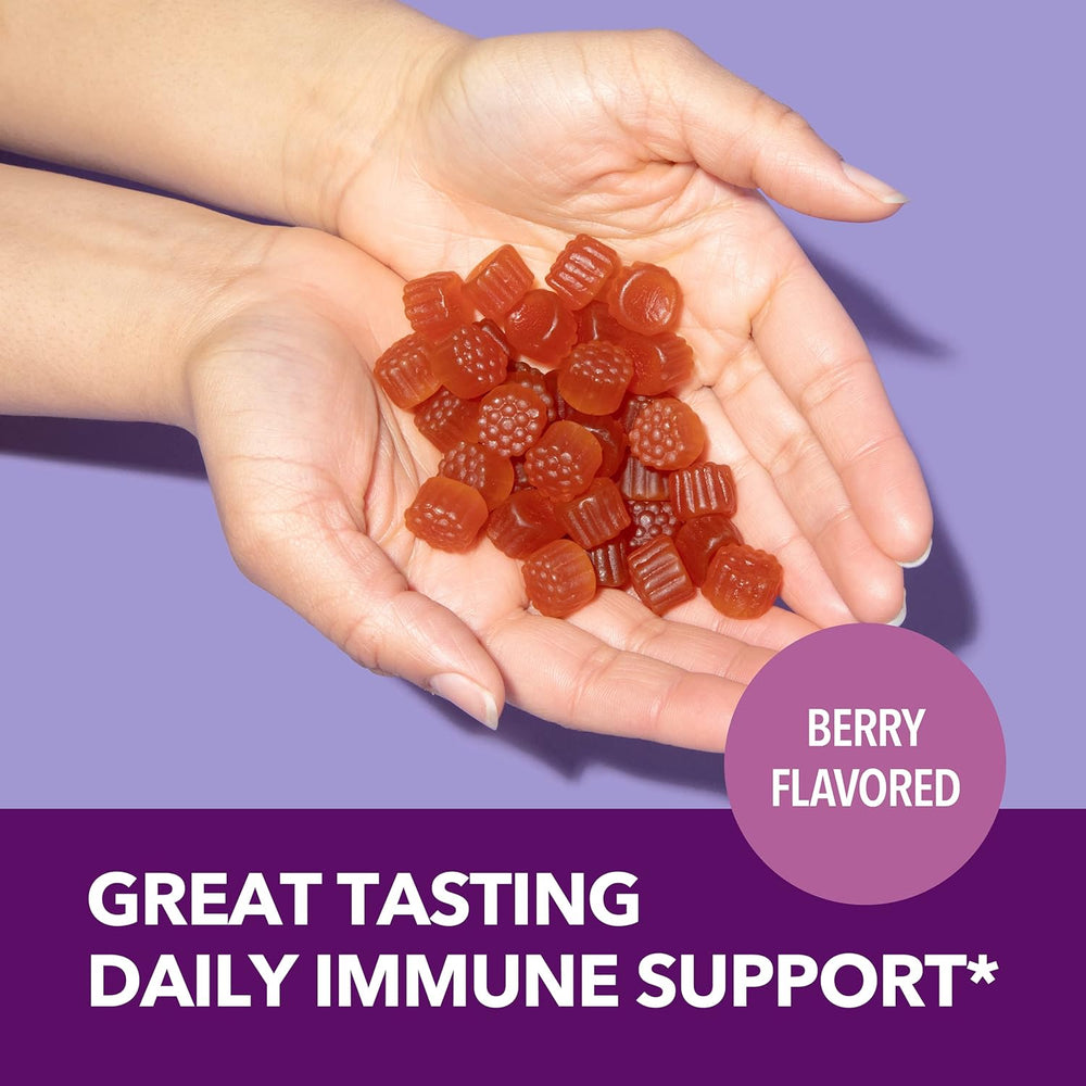 Berry flavored elderberry gummies for adults with sambucus extract and antioxidant support