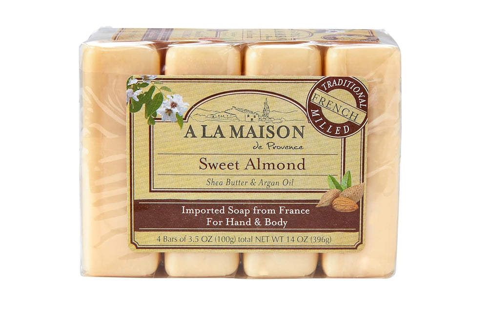 A La Maison de Provence Sweet Almond soap 4 bars with shea butter and argan oil