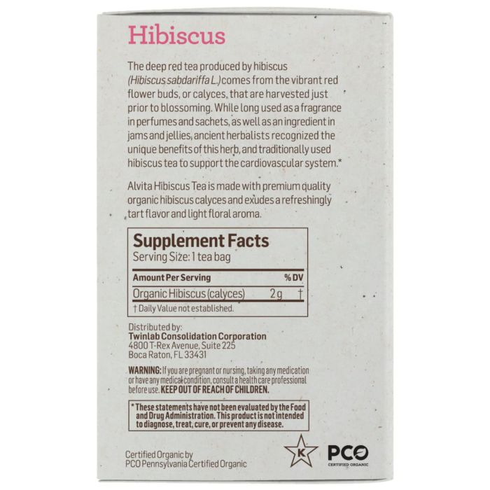 "Alvita Hibiscus Herbal Tea brewed in glass cup – natural blood pressure support tea"