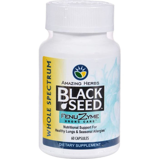Amazing Herbs Black Seed Fenuzyme Bronc Care 60 Veggie Caps