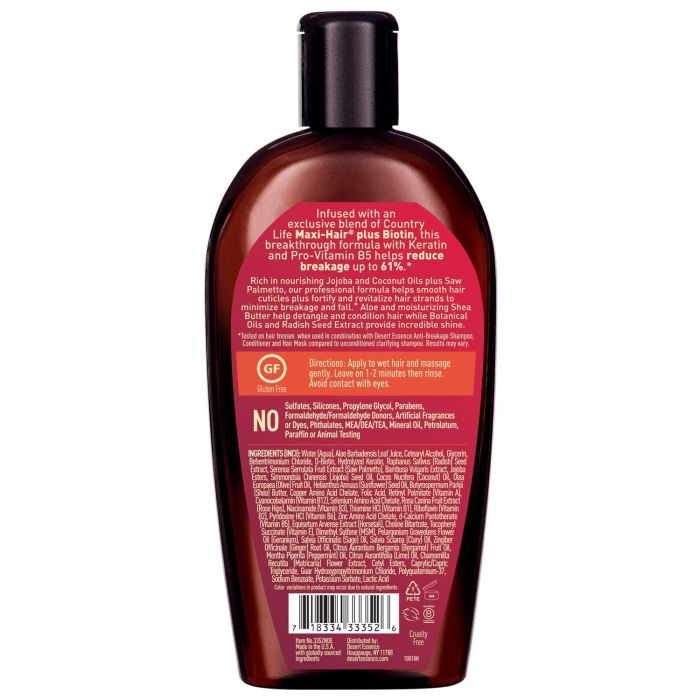Desert Essence Anti Breakage Conditioner 10 Oz Keratin Provitamin B5