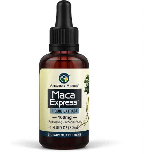 Front view of Maca Express 1 oz – Non-GMO energy and libido support extract
