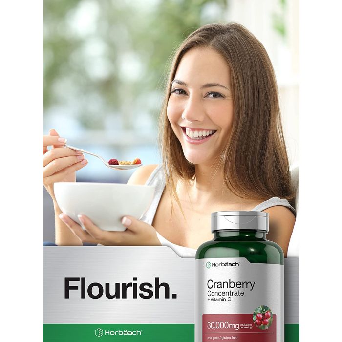 Horbaach Cranberry Concentrate 30000mg Vitamin C 150 Caps Gluten Free