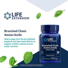 Life Extension Branched Chain Amino Acids Free Form 90 Caps