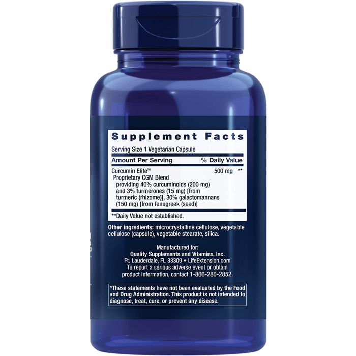 Life Extension Curcumin Elite Turmeric Extract 60 Vegetarian Caps