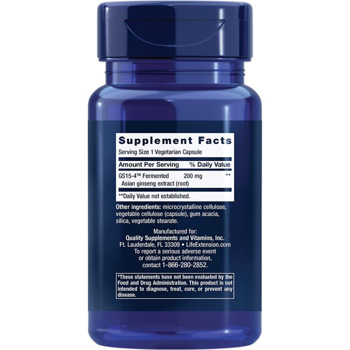 Life Extension Ginseng Energy Boost 30 Veggie Gluten Free Caps