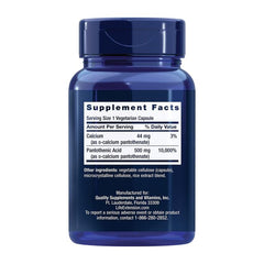 Life Extension Pantothenic Acid Vitamin B5 500mg 100 Vegetarian Caps