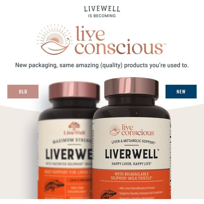 Live Conscious LiverWell Siliphos Milk Thistle Liver Support 60 Caps