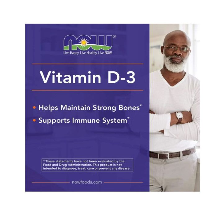 NOW High Potency Vitamin D3 5000IU Structural Support 240 Softgels