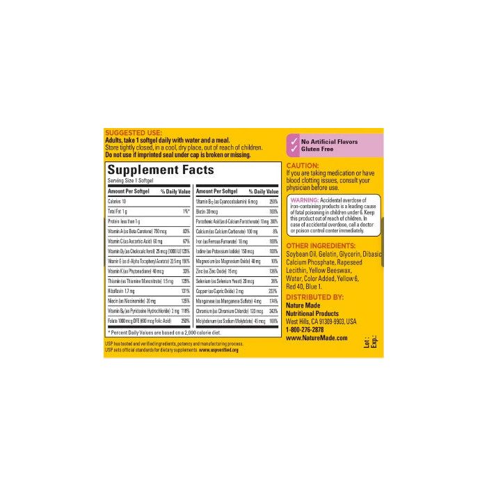 Nature Made Multivitamin For Her 60 Softgels Daily Nutritional Support
