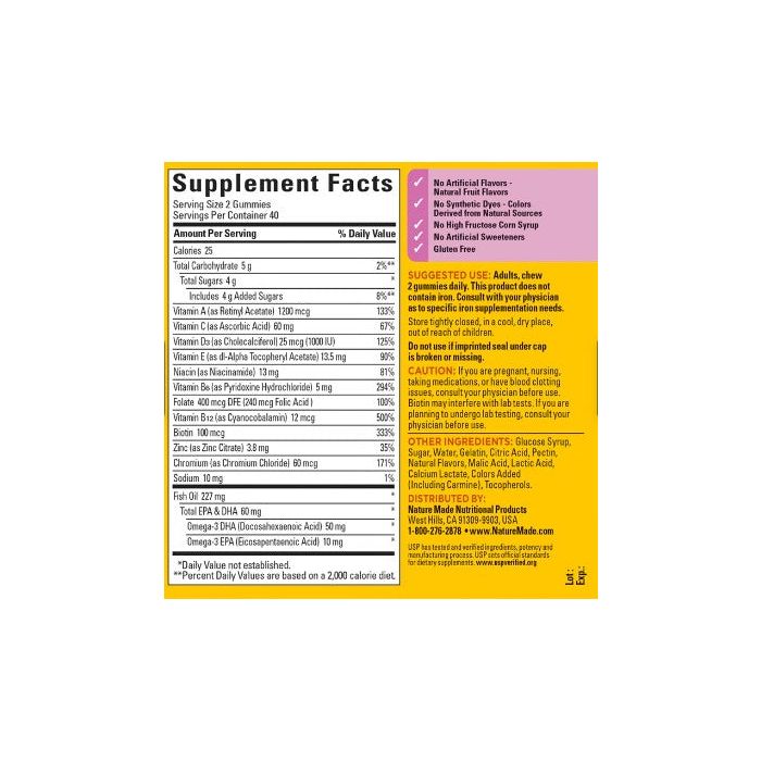 Nature Made Multivitamin For Her Omega 3 Fruit Flavored Gummies