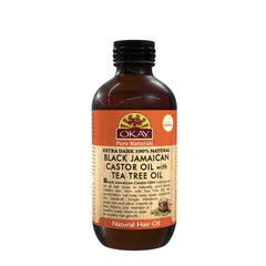 OKAY Xtra Dark Black Jamaican Castor Oil Tea Tree Oil 4oz / 118ml