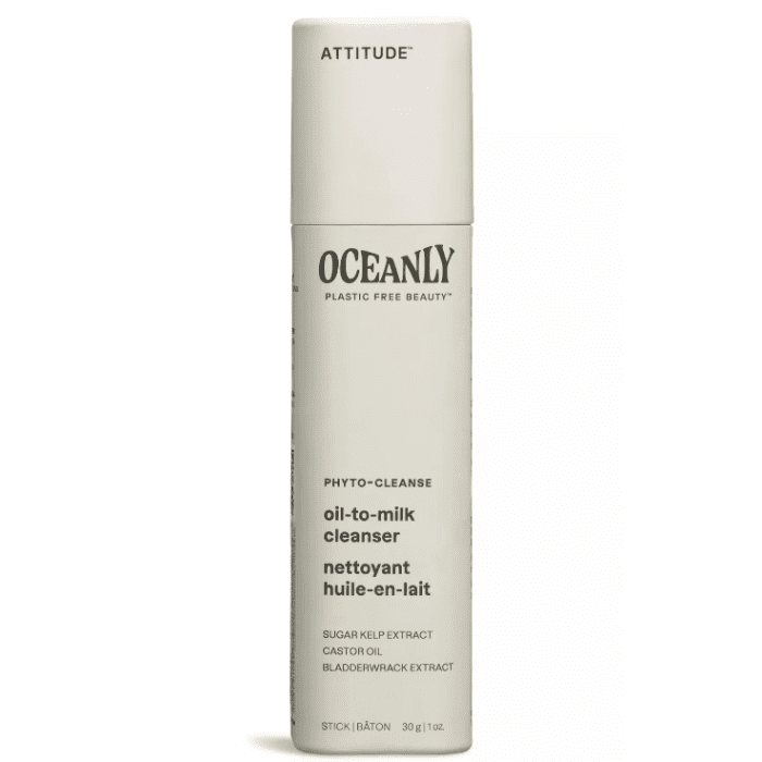 Attitude Oceanly Phyto Cleanse solid oil in milk cleanser, 1 oz, gentle for sensitive skin

