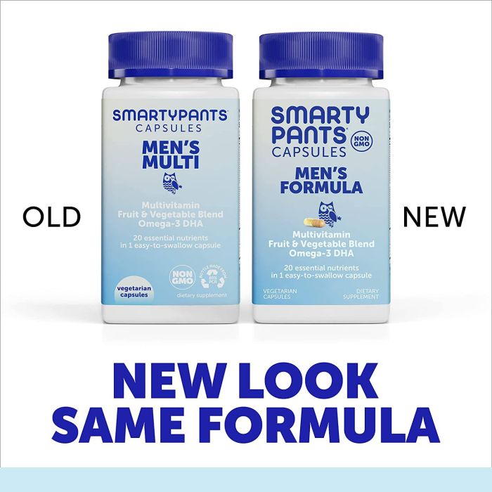 Smarty Pants Men's Formula Multivitamin Non Gmo 30 Veggie Capsules