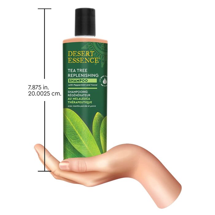 "Sulfate-free natural shampoo – 12 oz bottle of Desert Essence Tea Tree Shampoo"